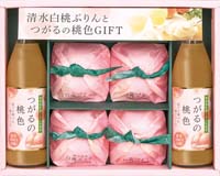 岡山清水白桃ぷりん＆青森桃ジュースギフト